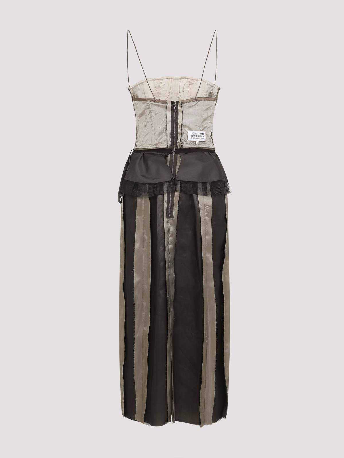Maison Margiela Multicolor Silk Midi Dress In Black