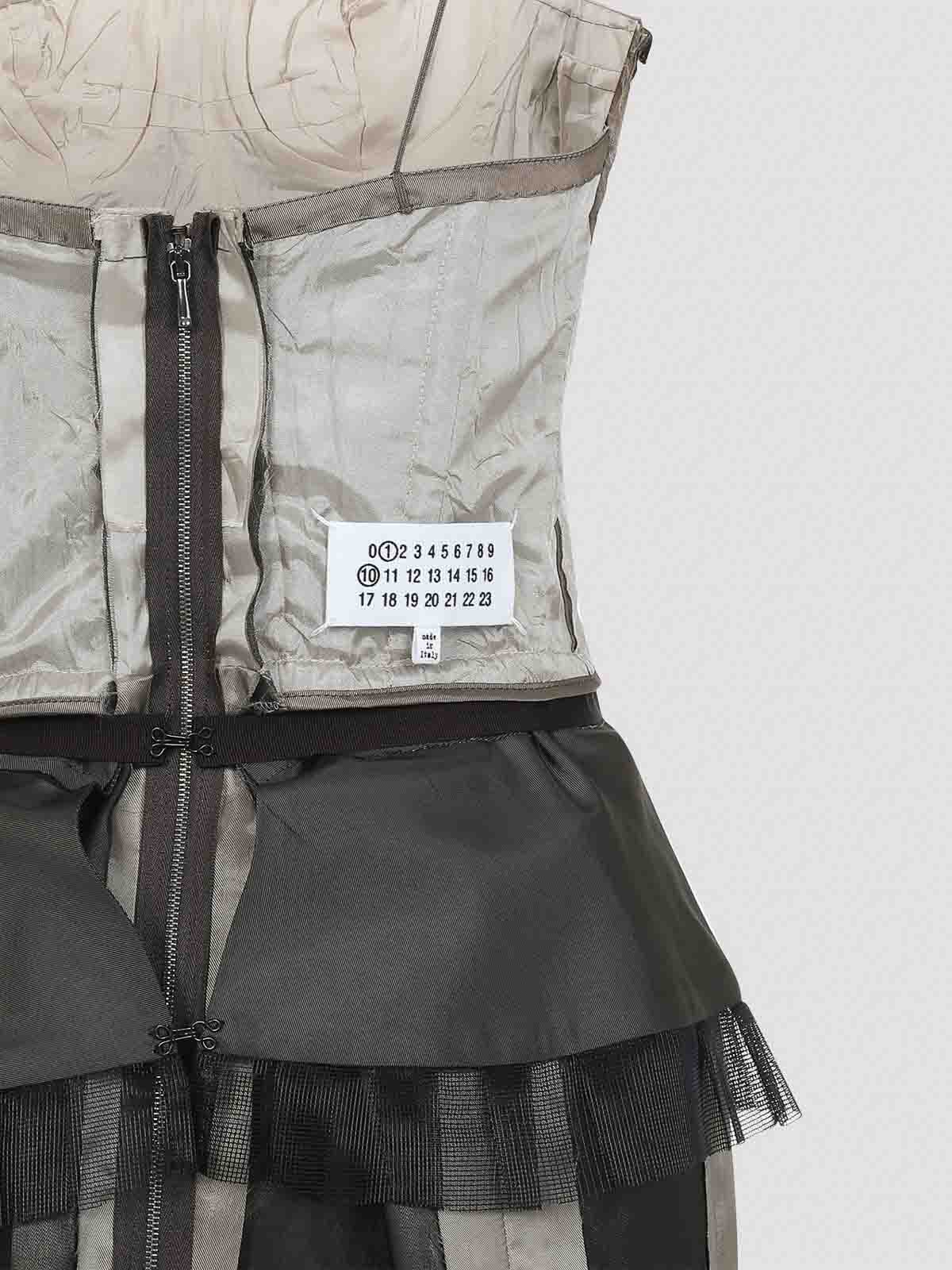 Maison Margiela Multicolor Silk Midi Dress In Black