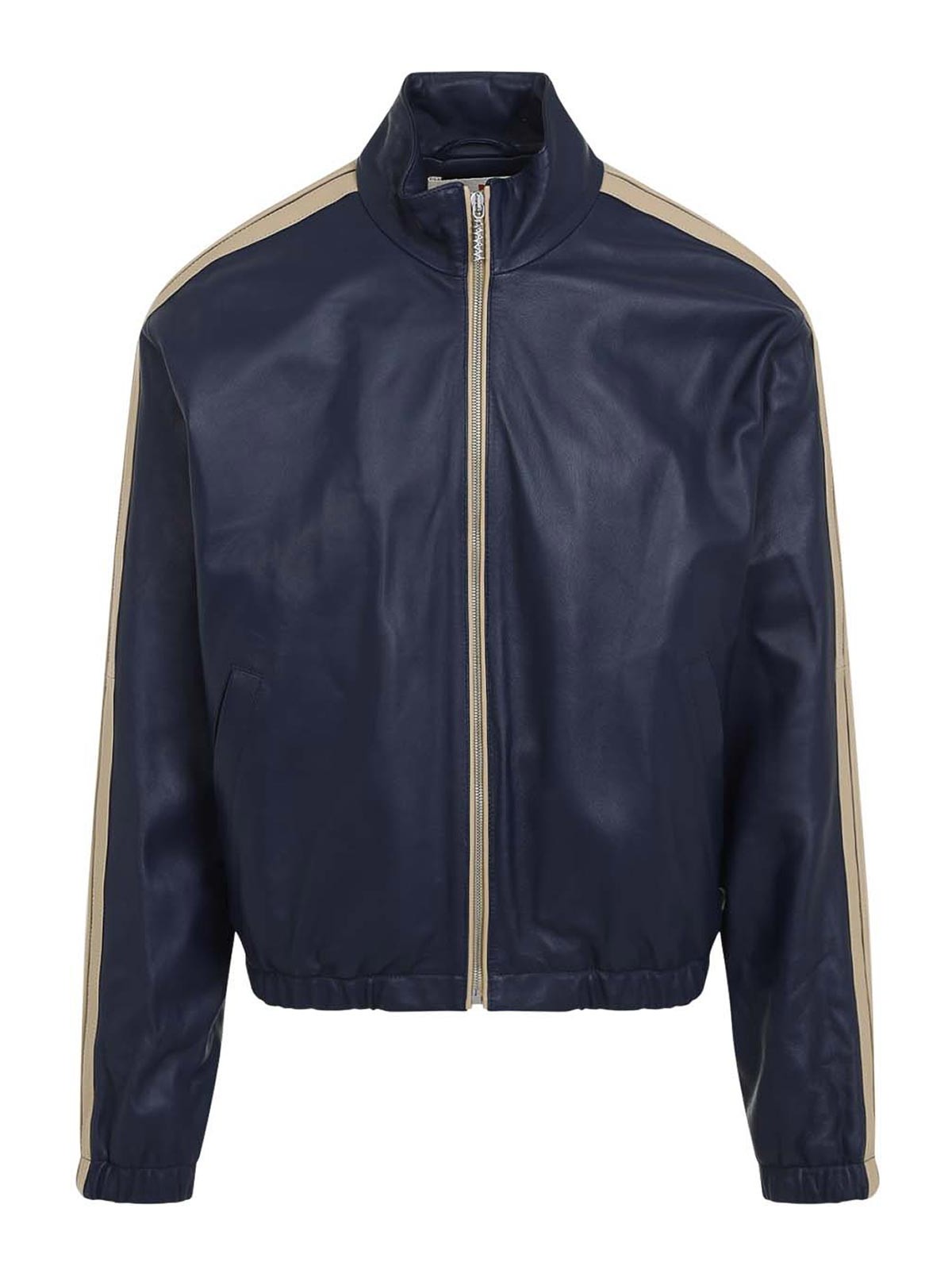 Marni Zip-up Leather Jacket In Black