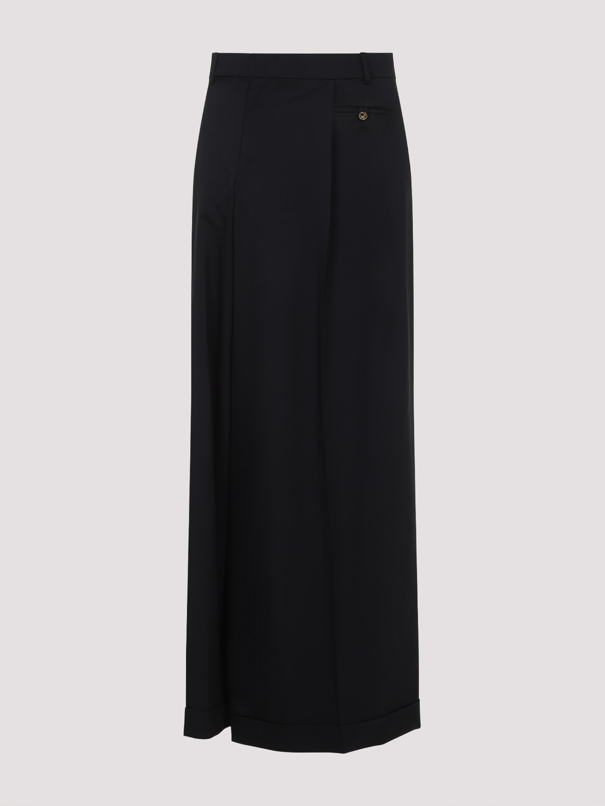 Moschino High-waisted Black Maxi Skirt With Pleated Design In Black