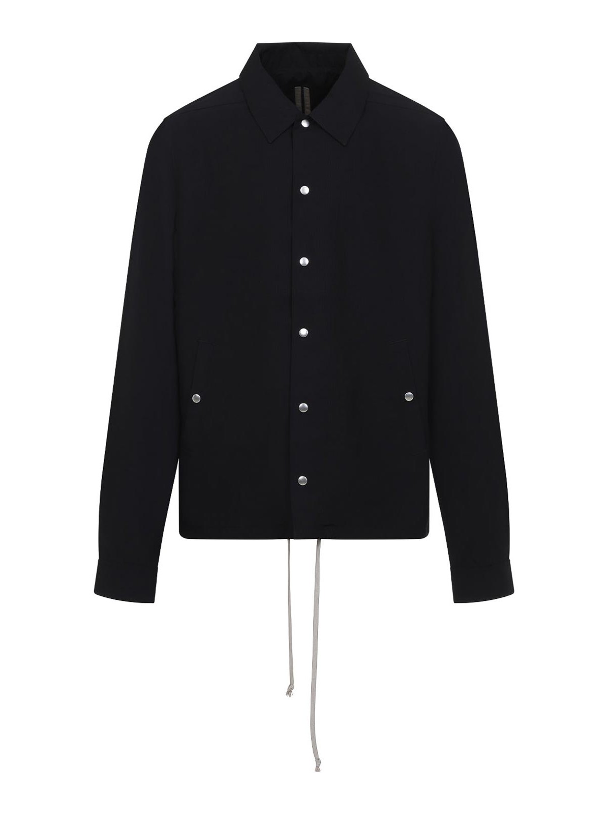 Rick Owens Black Snapfront Jacket In Black