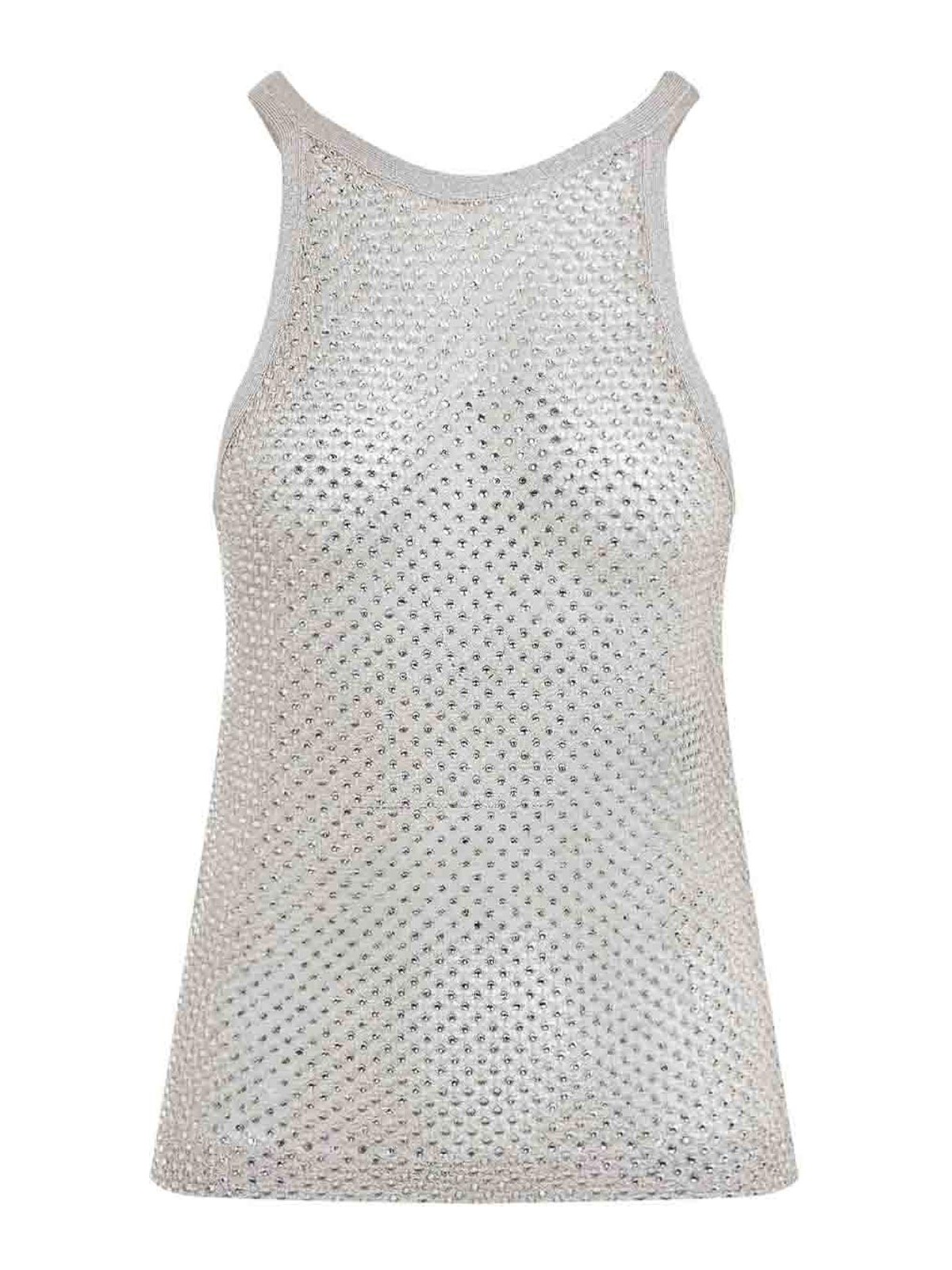 Tom Ford Lurex Knit Beige Viscose Top In Metallic