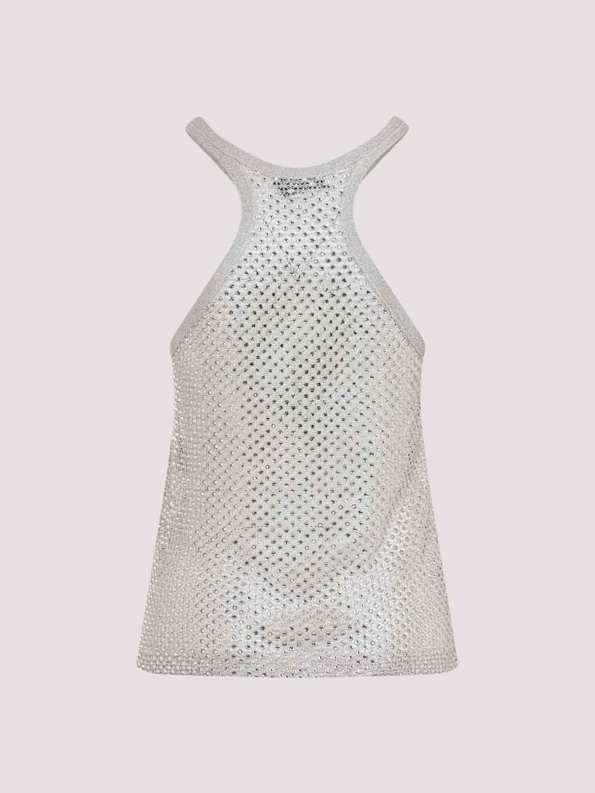 Tom Ford Lurex Knit Beige Viscose Top In Metallic