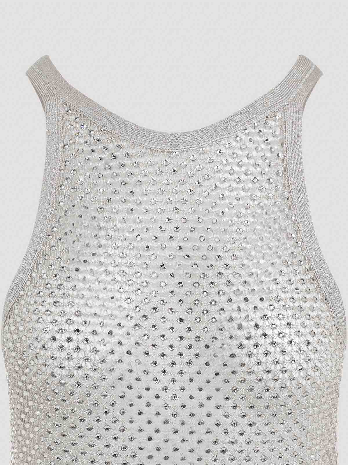Tom Ford Lurex Knit Beige Viscose Top In Metallic