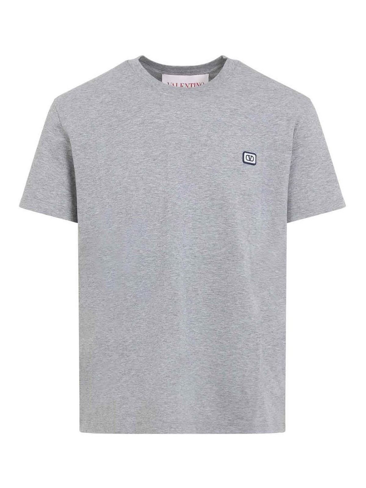 Tシャツ・カットソー VALENTINO COTTON T-SHIRT Valentino Cotton T-Shirt - Grey - Men | 6V3MG10VAQ8080