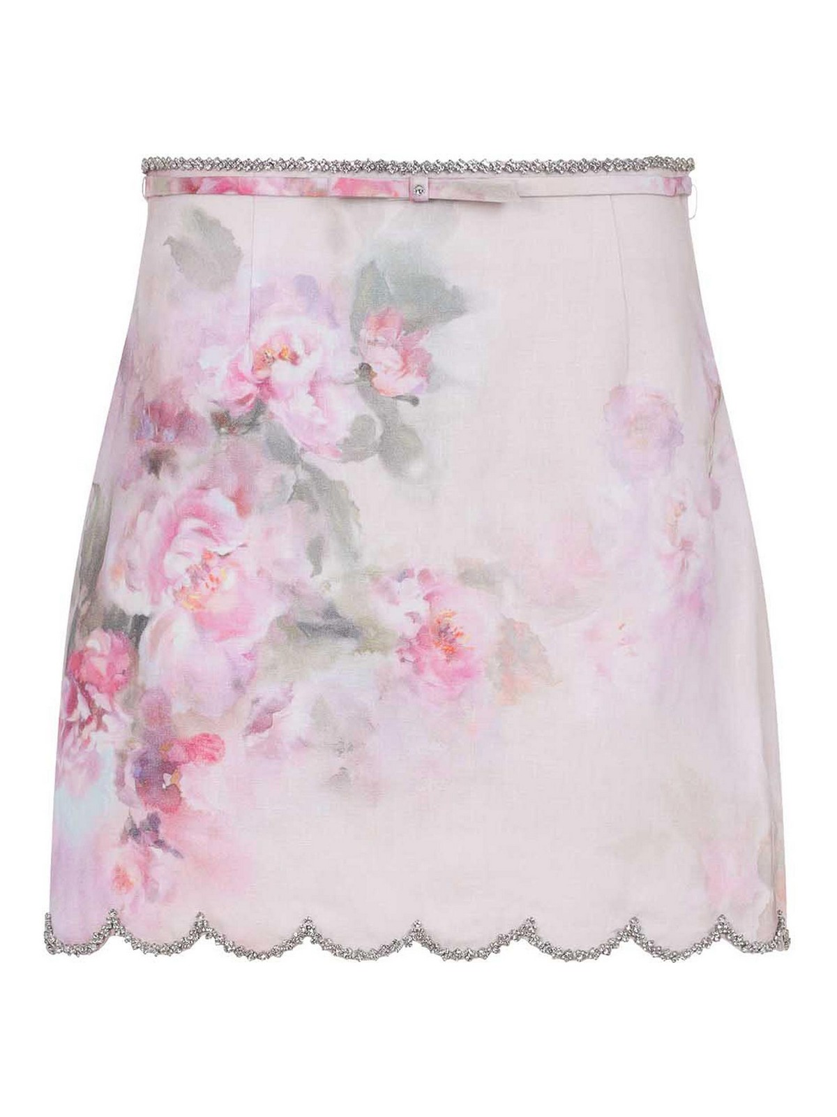 Zimmermann Crush Scalloped Mini Skirt