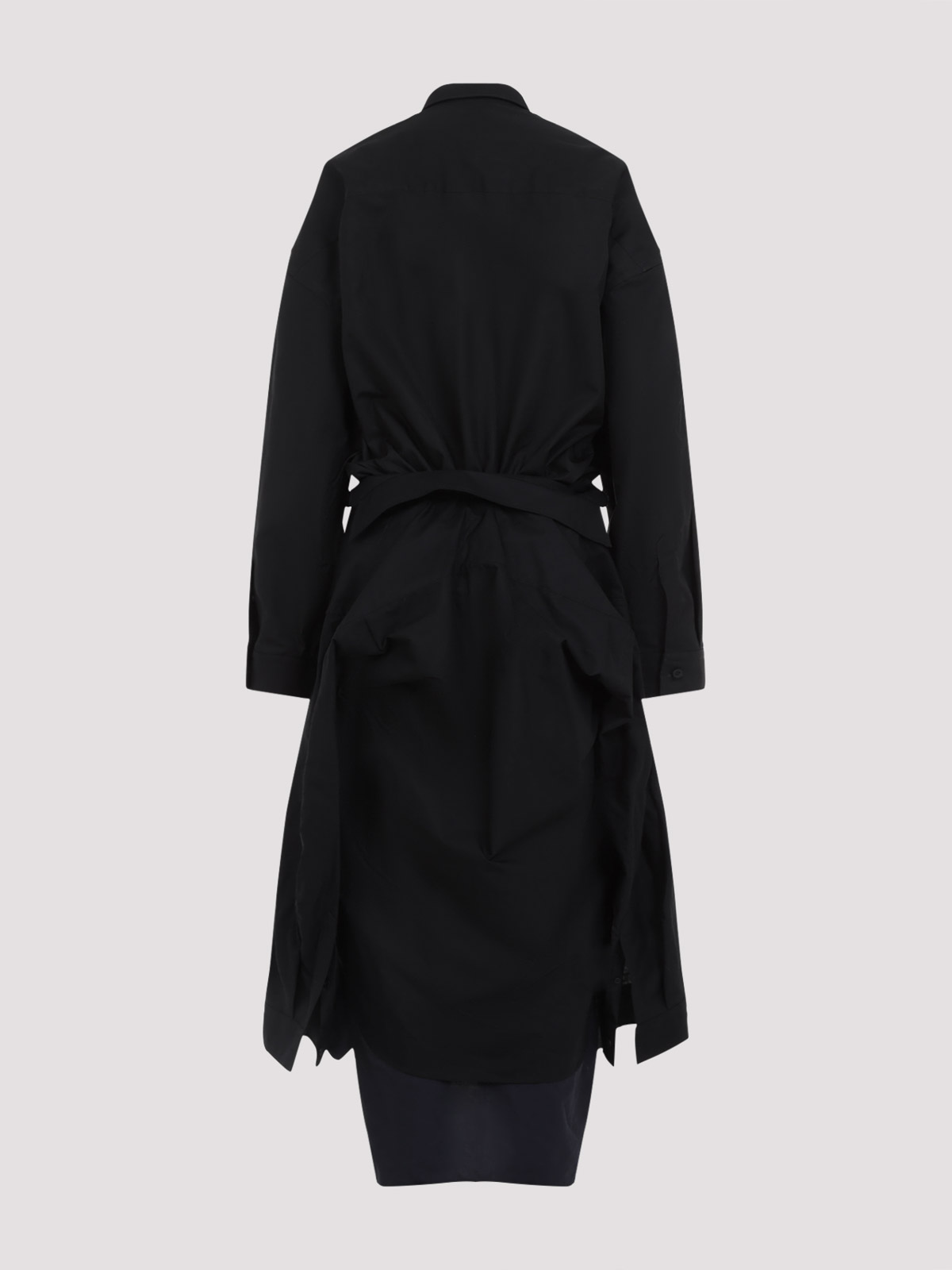 Balenciaga Maxi Layered Shirt Dress In Black
