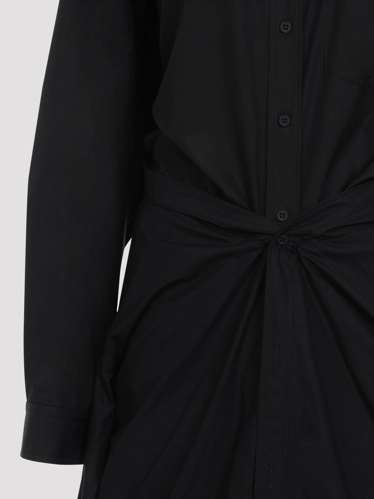 Balenciaga Maxi Layered Shirt Dress In Black