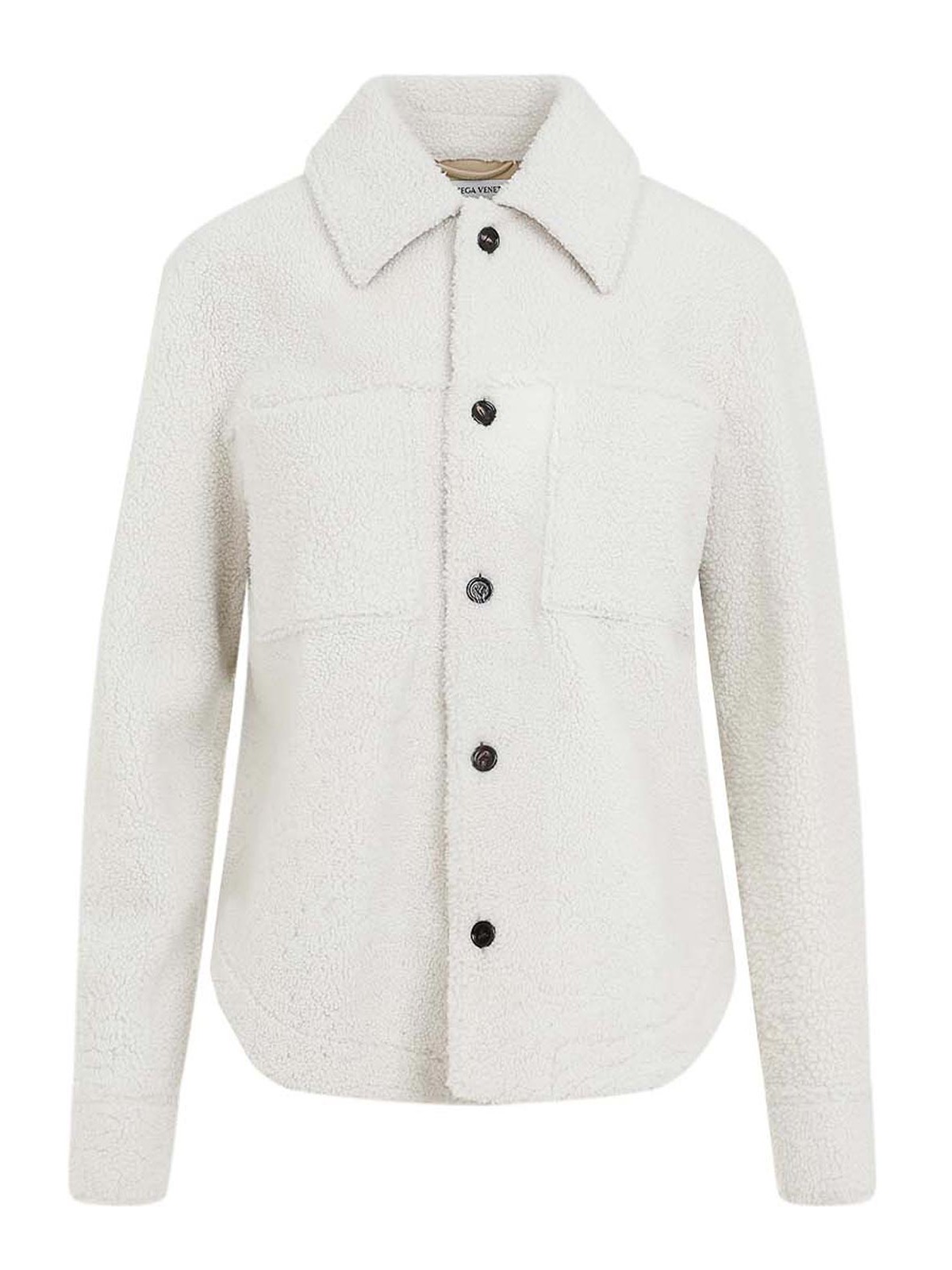 Bottega Veneta Shearling Jacket Women In Gray