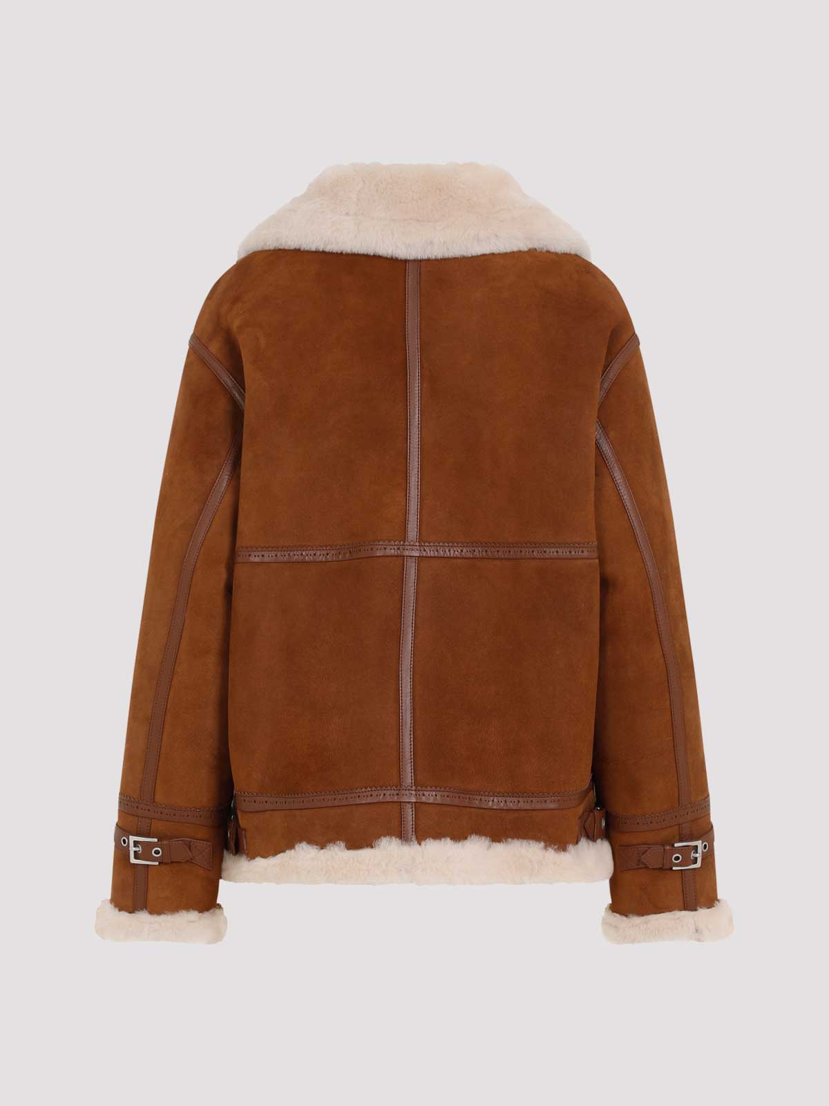 Ermanno Scervino Shearling Coat In Brown