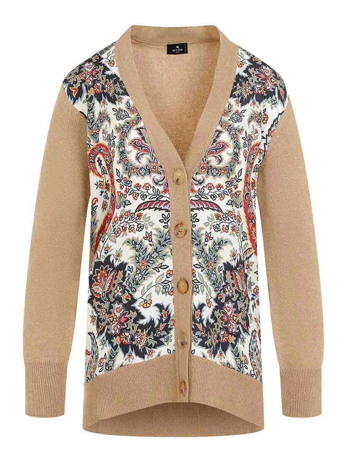 Etro Paisley Print Wool Blend Cardigan In Multi