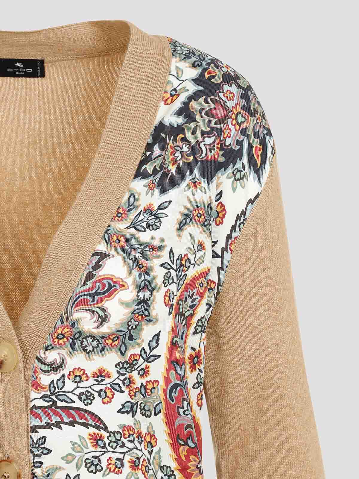 Etro Paisley Print Wool Blend Cardigan In Multi