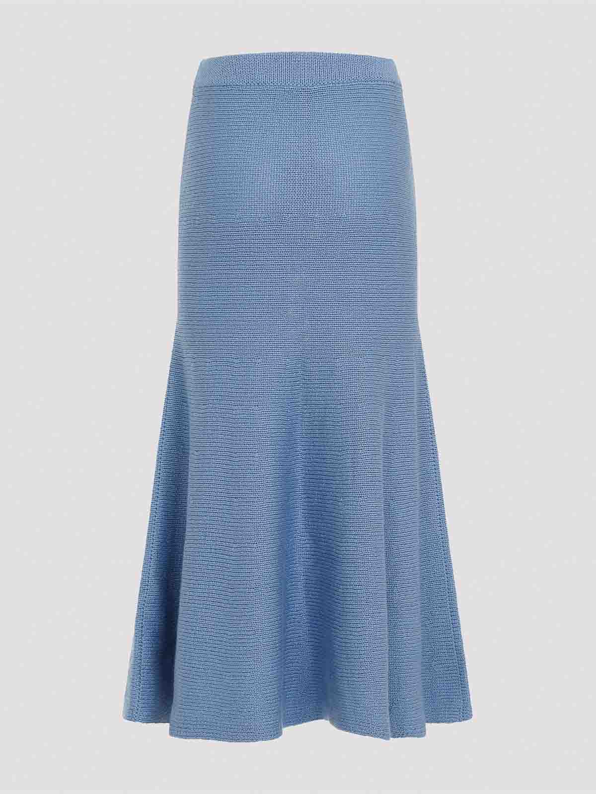 Gabriela Hearst Manni Cashmere Midi Skirt In Blue