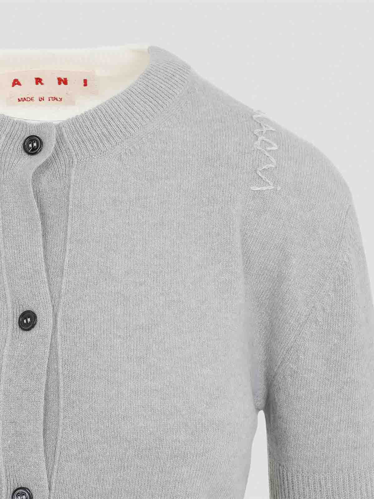 Marni Wool And Cashmere Cardigan In Gray