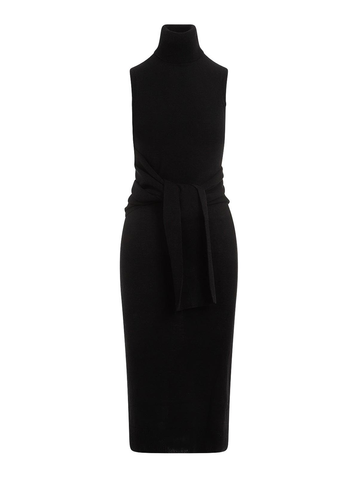 Mm6 Maison Margiela Mm6 By Maison Margiela Black Wool Midi Dress In Black