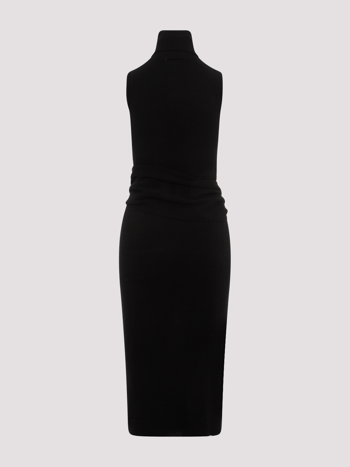 Mm6 Maison Margiela Mm6 By Maison Margiela Black Wool Midi Dress In Black