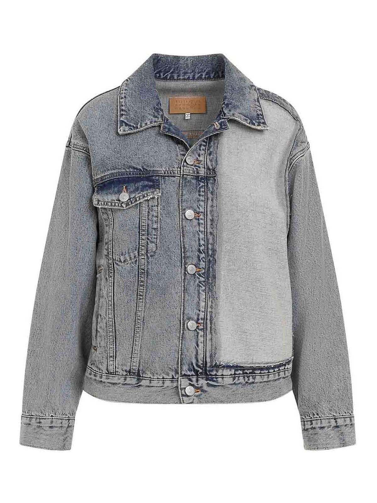 Mm6 Maison Margiela Denim Light Blue Cotton Jacket In Blue