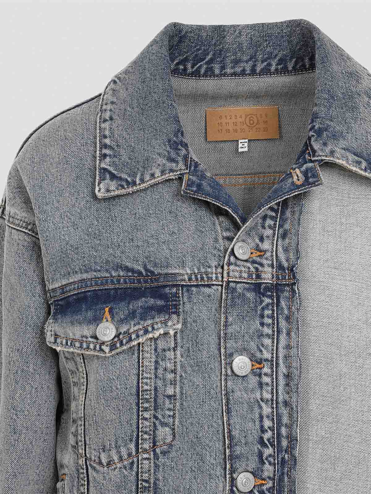 Mm6 Maison Margiela Denim Light Blue Cotton Jacket In Blue