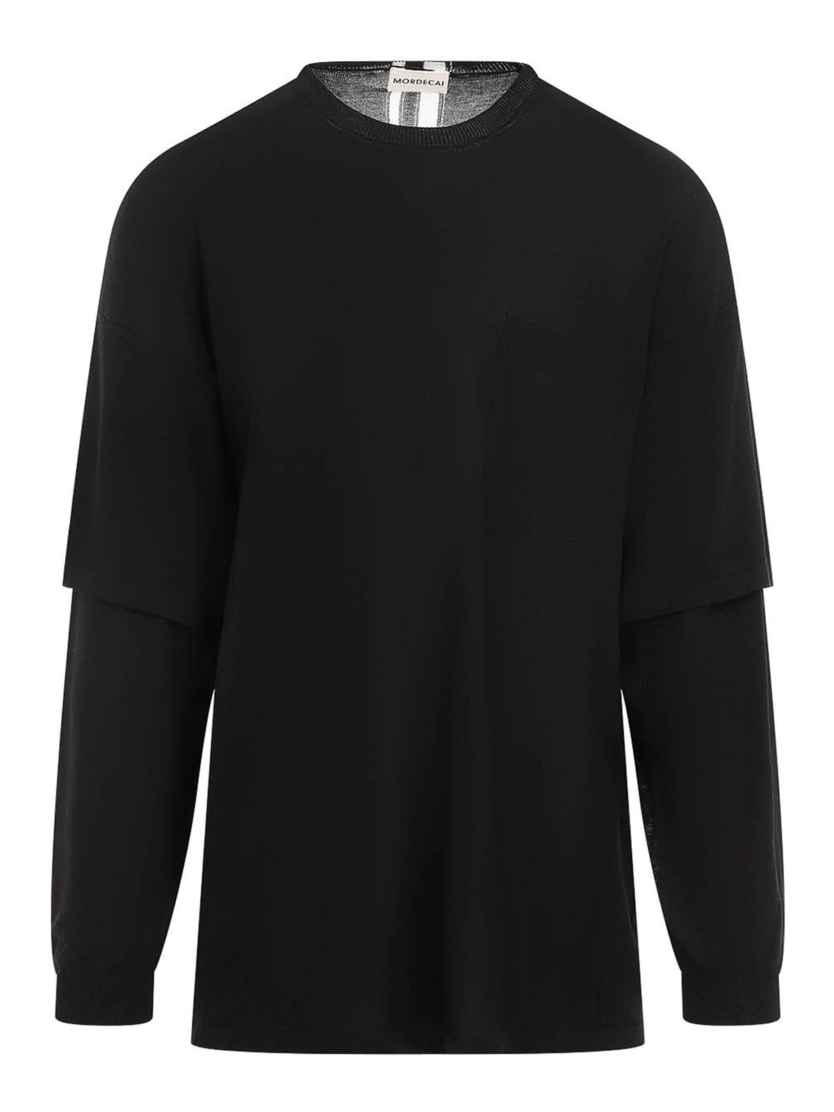 Mordecai Double Layer Sweater Fresco In Black