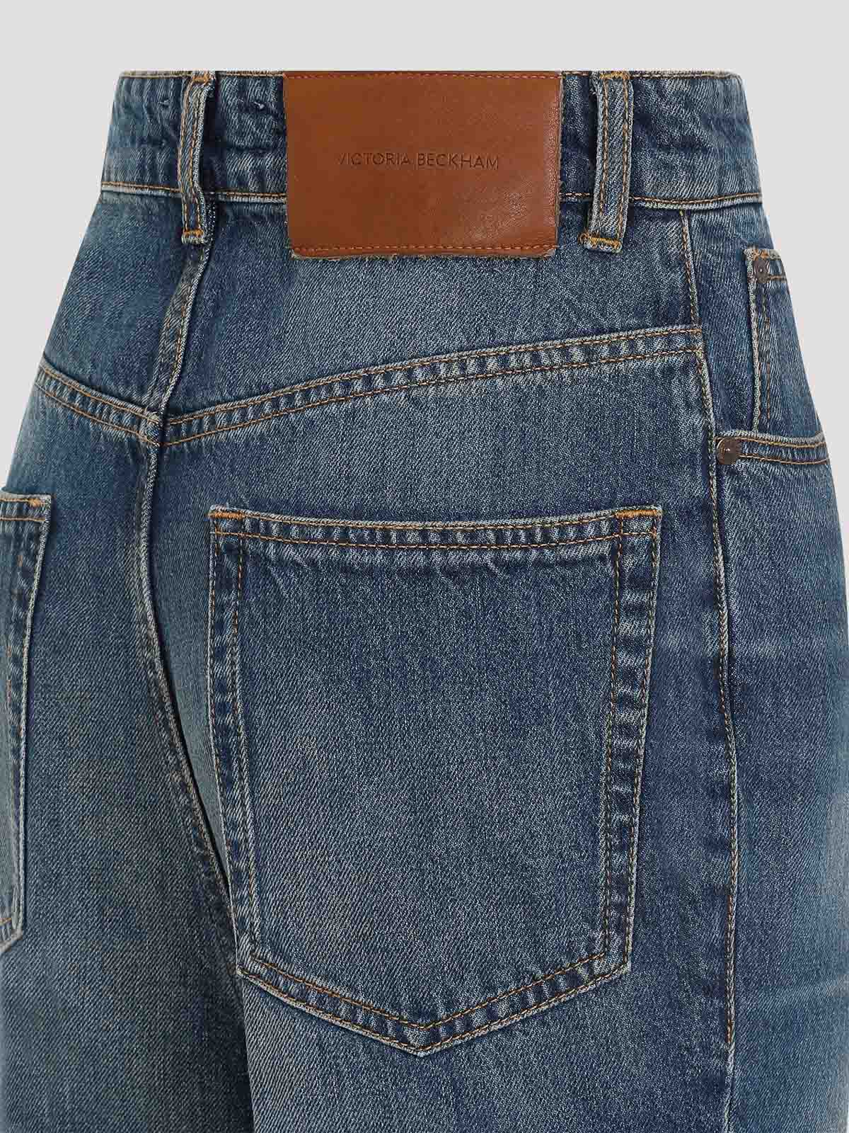 Victoria Beckham Wide Leg Kick Jeans Women In Blue