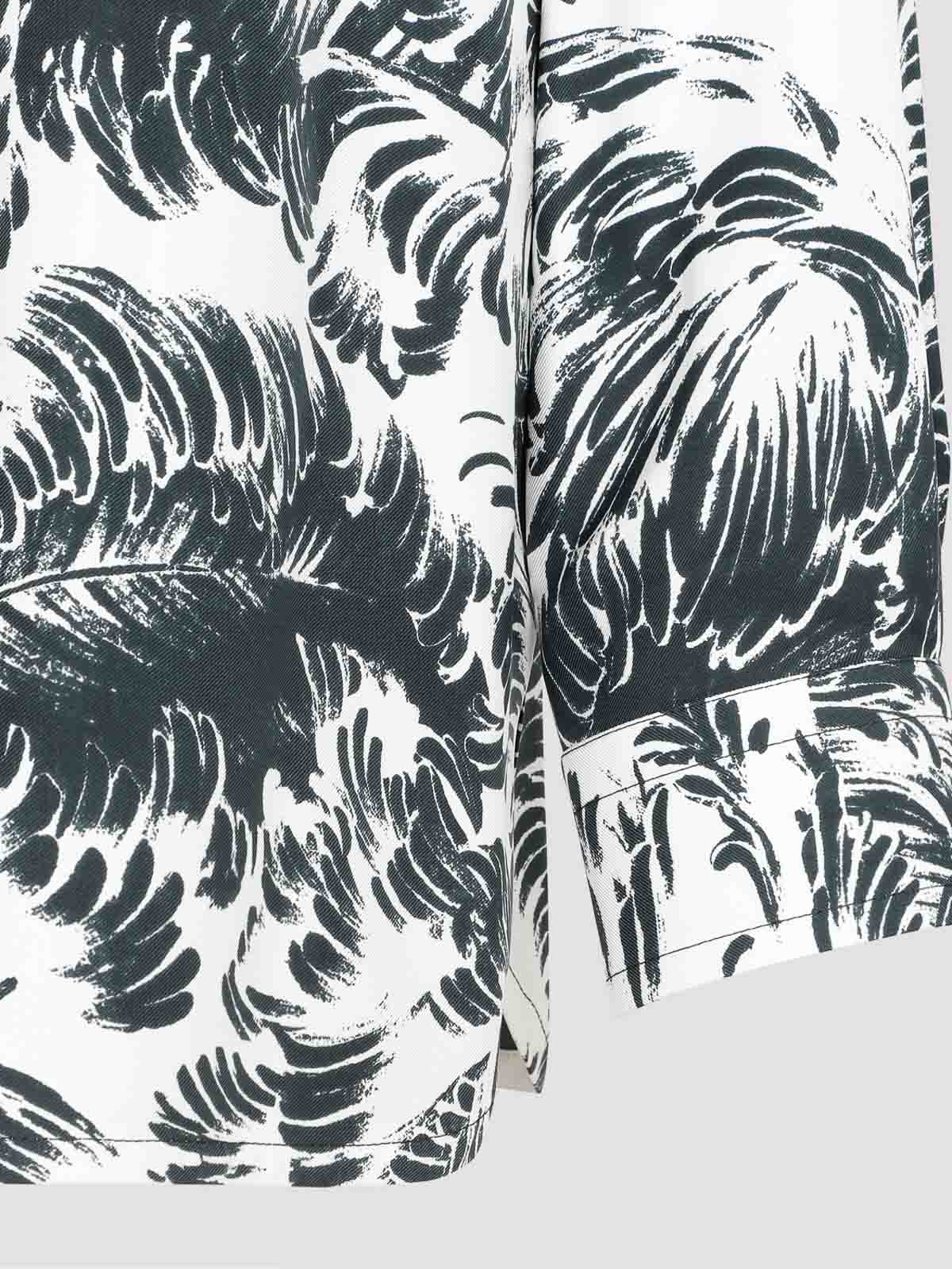 Bottega Veneta Multicolor Printed Silk Shirt In Blue