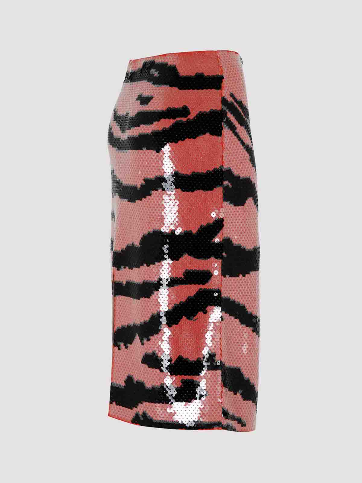 Bottega Veneta Multicolor Embellished Viscose Skirt In Animal Print