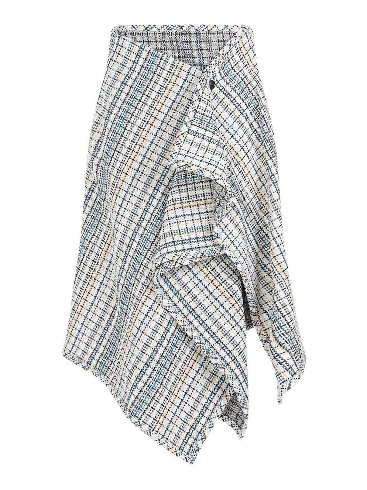 ボッテガヴェネタ Bottega Veneta Cotton Check Skirt Bottega Veneta Cotton Check Skirt - White - Women