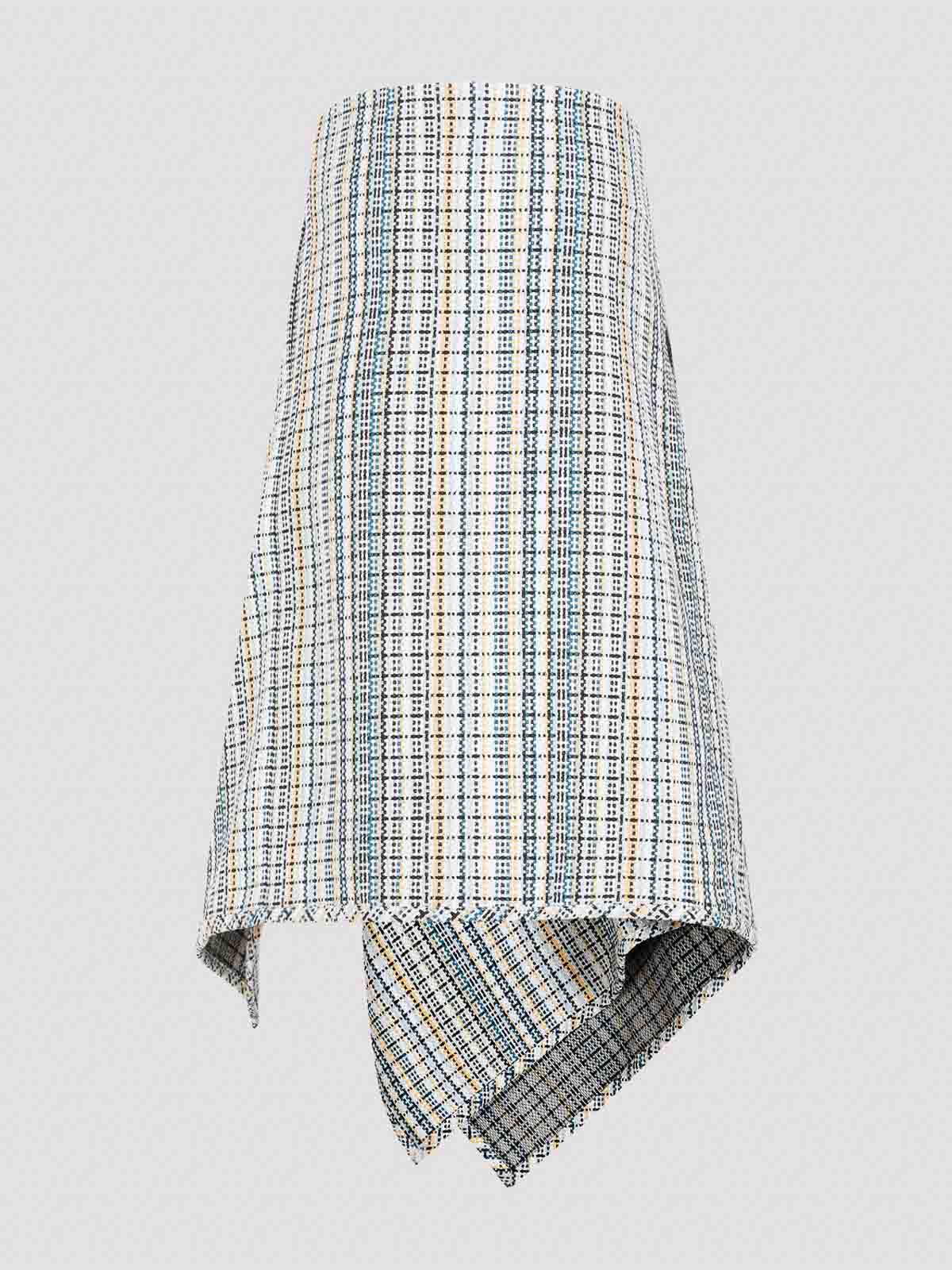 ボッテガヴェネタ Bottega Veneta Cotton Check Skirt Bottega Veneta Cotton Check Skirt - White - Women