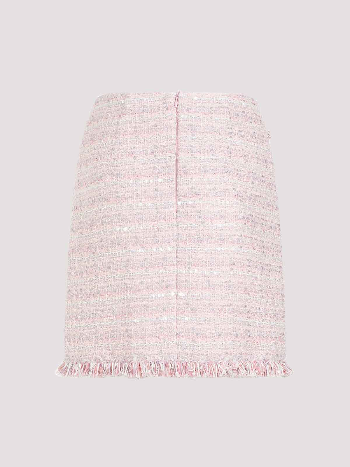Giambattista Valli Boucle Mini Skirt Sequin Embellishments In Pink