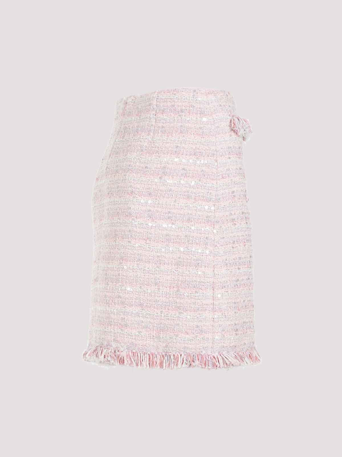 Giambattista Valli Boucle Mini Skirt Sequin Embellishments In Pink