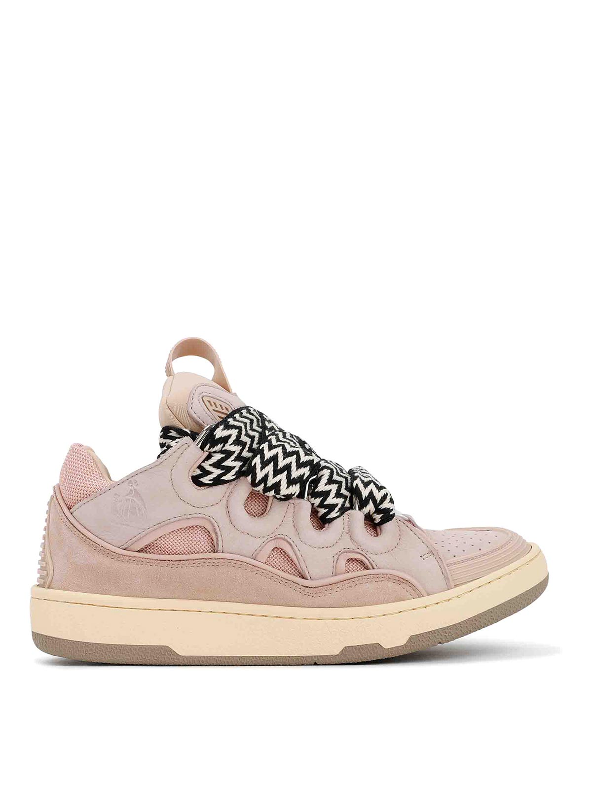 Lanvin Leather Curb Sneakers In Pink