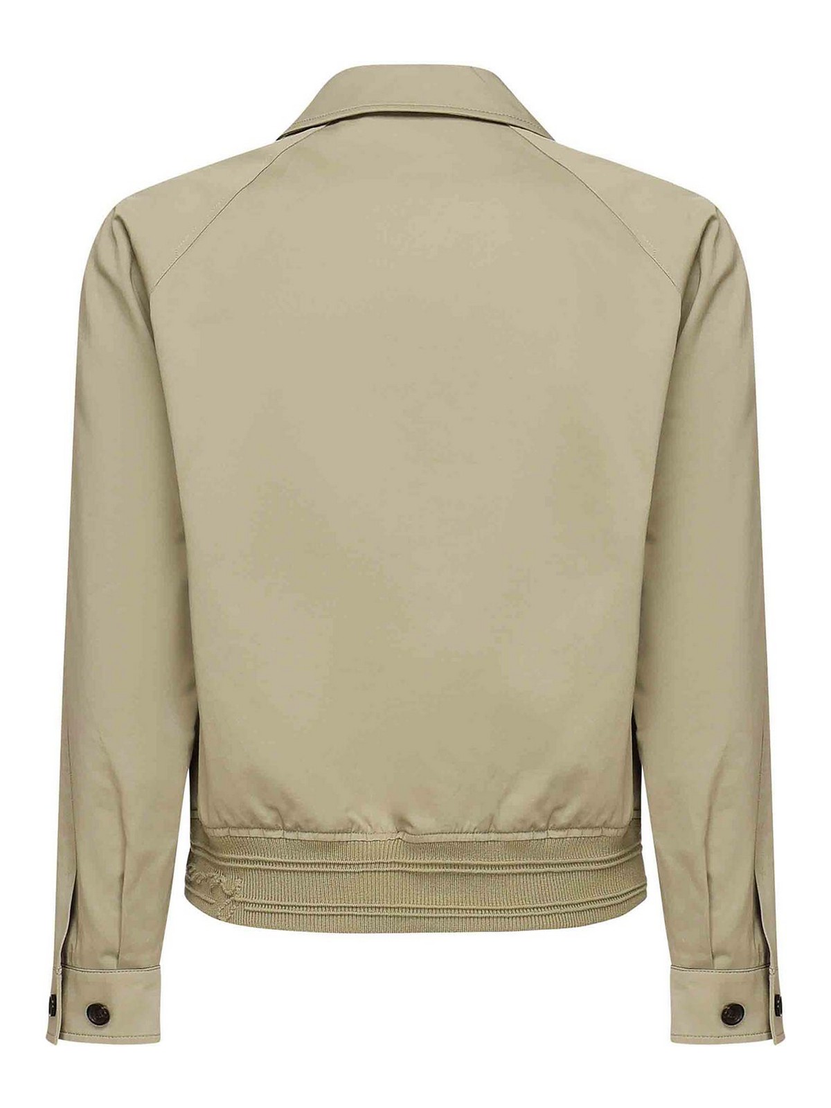 Burberry Cotton Jacket With Collar And Pockets In Neutral
