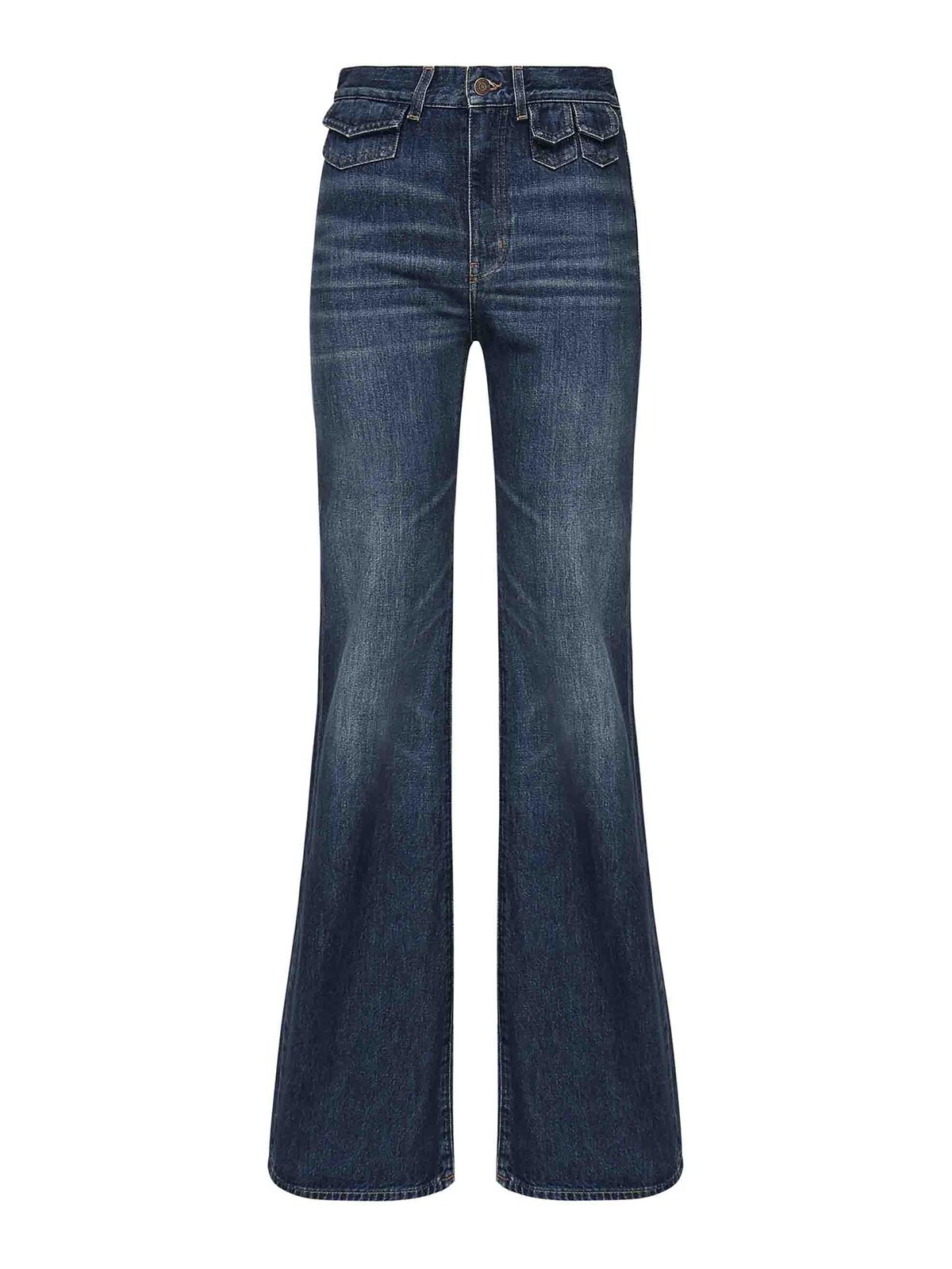 Chloé Wide Leg Flare Jeans In Blue