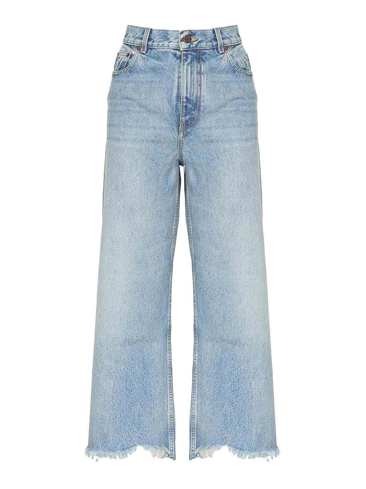 Chloé Cropped Denim Jeans In Blue