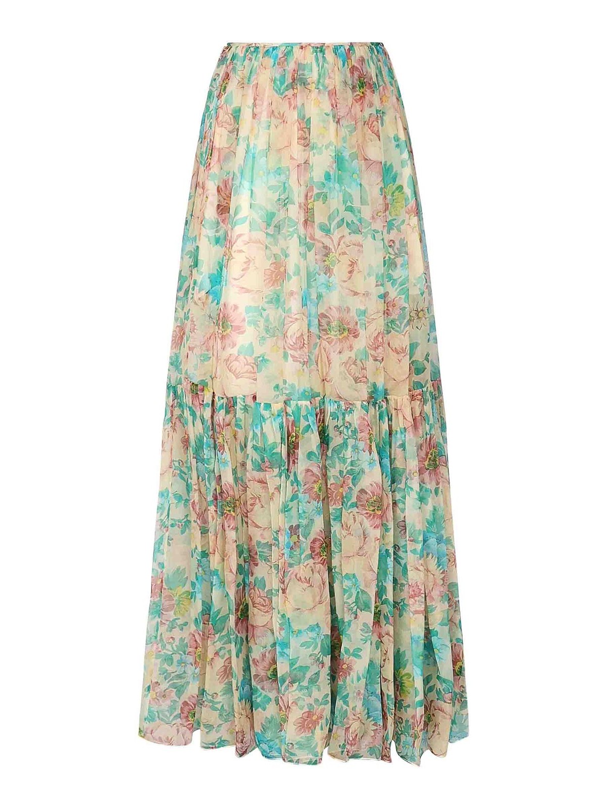 Chloé Silk Gathered Maxi Skirt In Sand