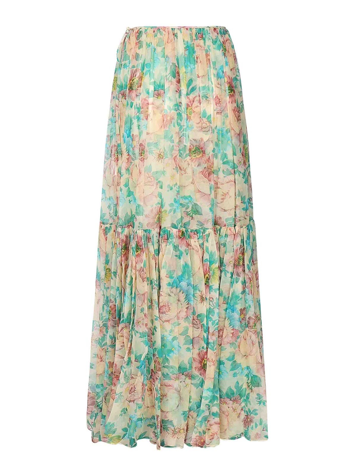 Chloé Silk Gathered Maxi Skirt In Sand