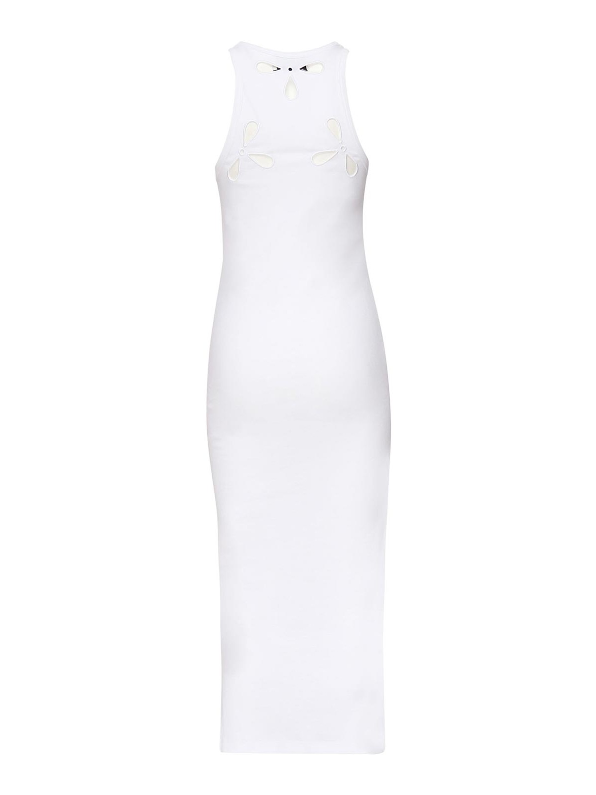 Coperni Petal Embroidered Tank Dress In White