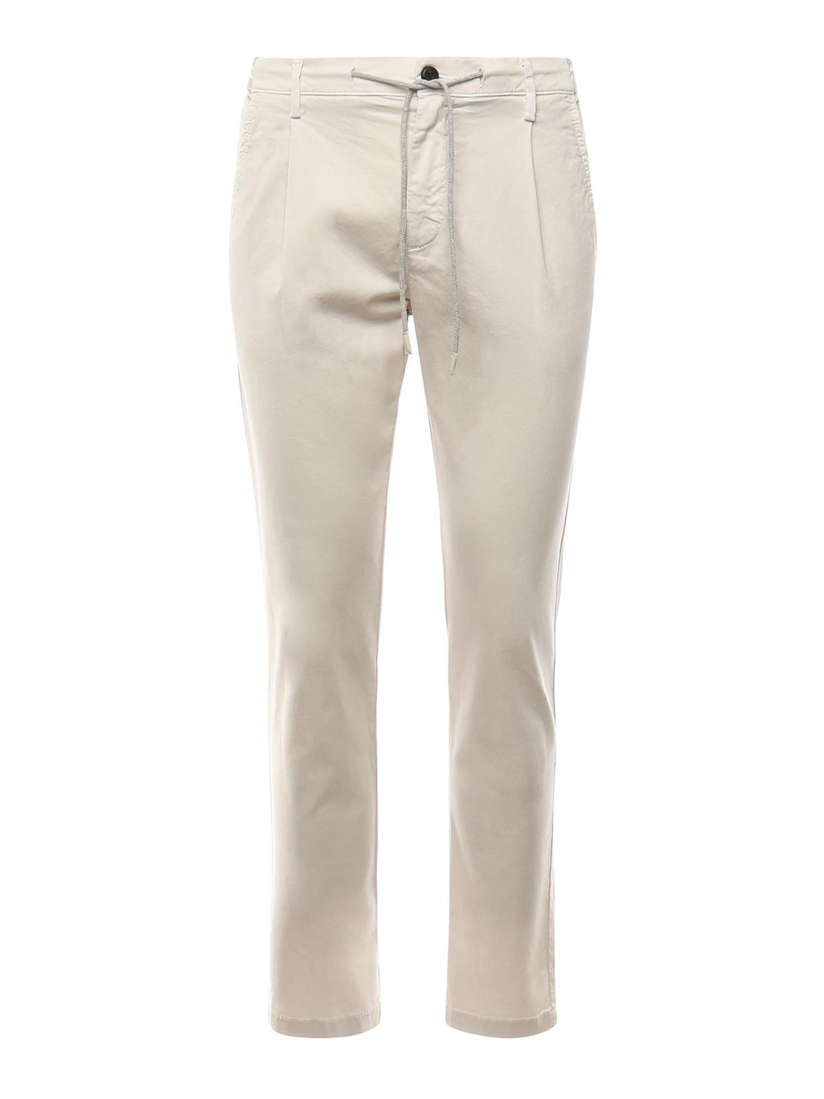 Eleventy Straight Cotton Trousers In Sand