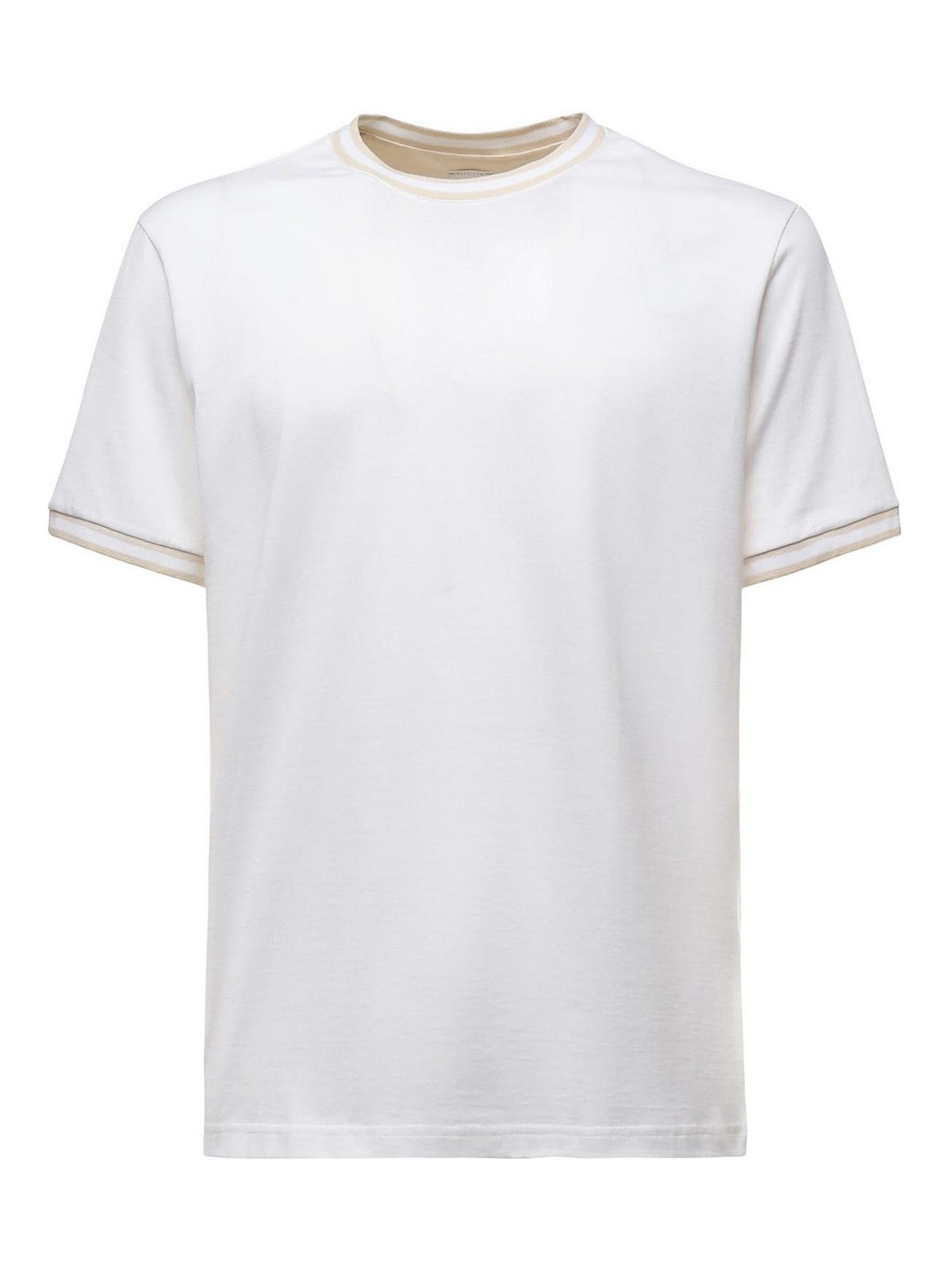 Eleventy T-shirt With Contrasting Details In Sand