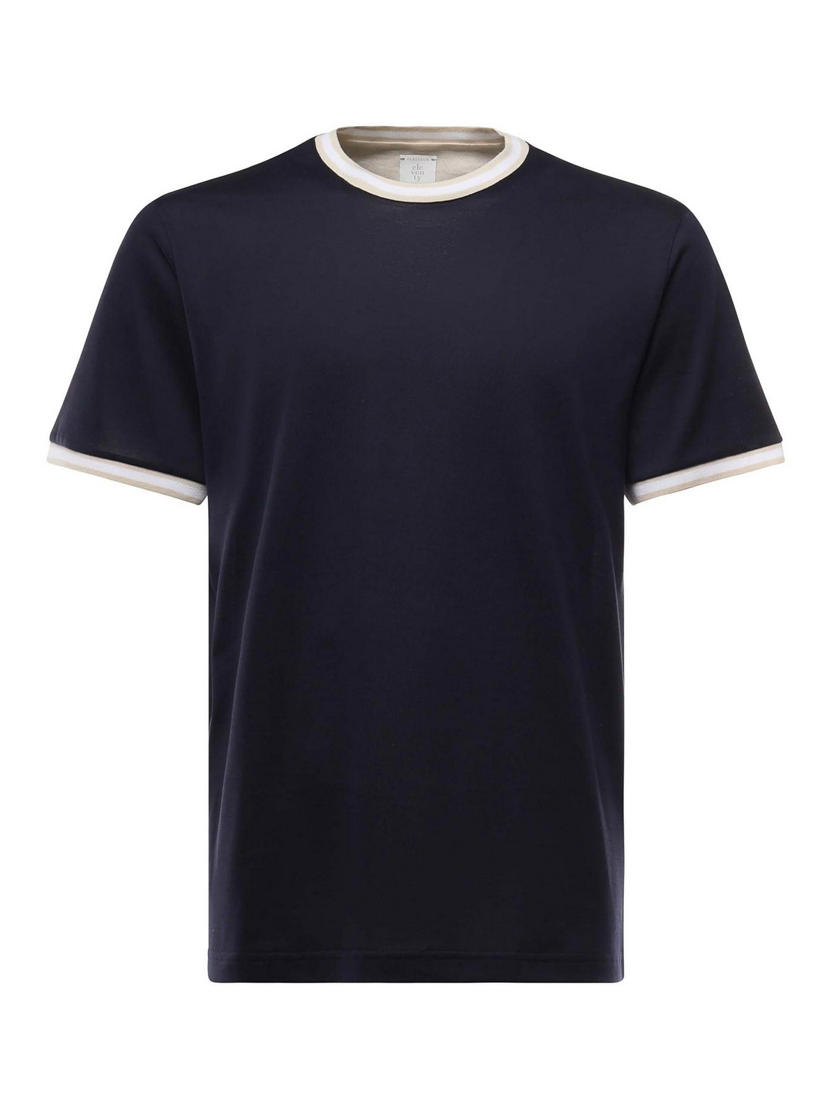 Eleventy T-shirt With Contrasting Details In White