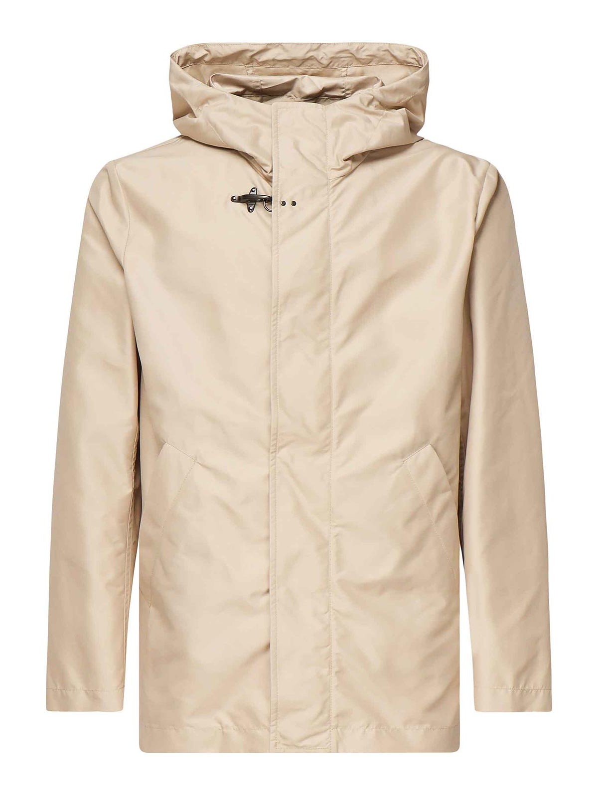 Fay Sand Technical Poplin Short Parka In Sand