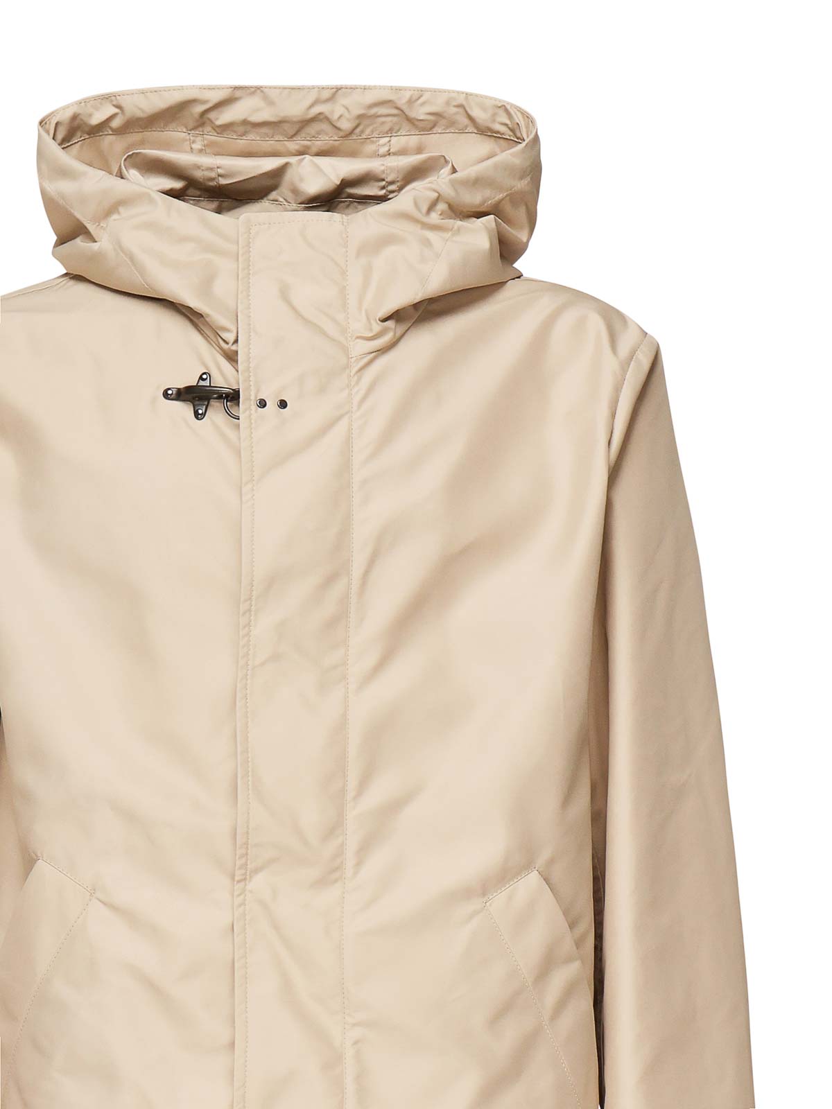 Fay Sand Technical Poplin Short Parka In Sand