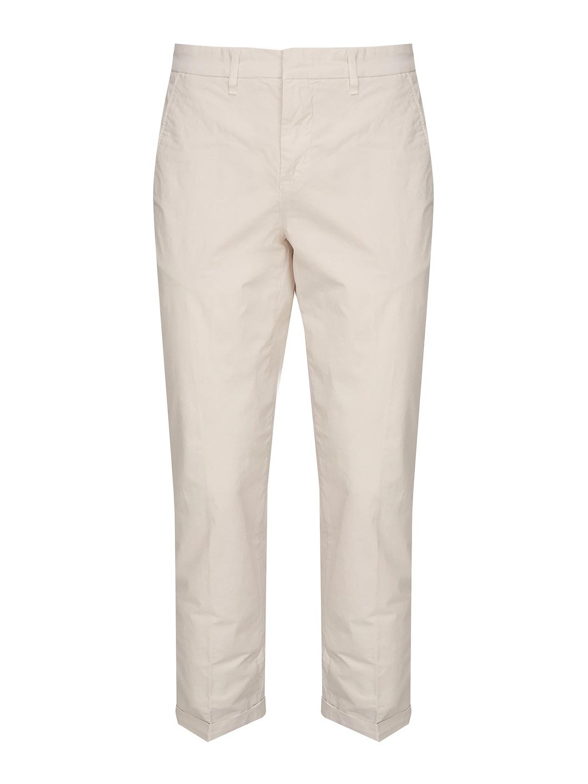 Fay Cotton Poplin Capri Pants In White