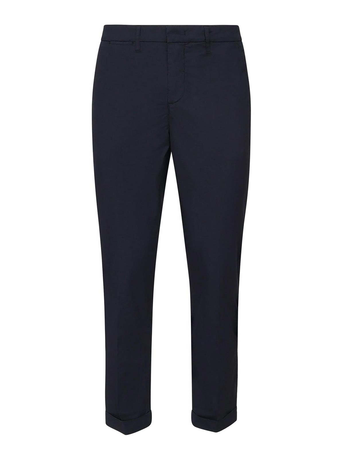 Fay Cotton Poplin Capri Pants In Blue