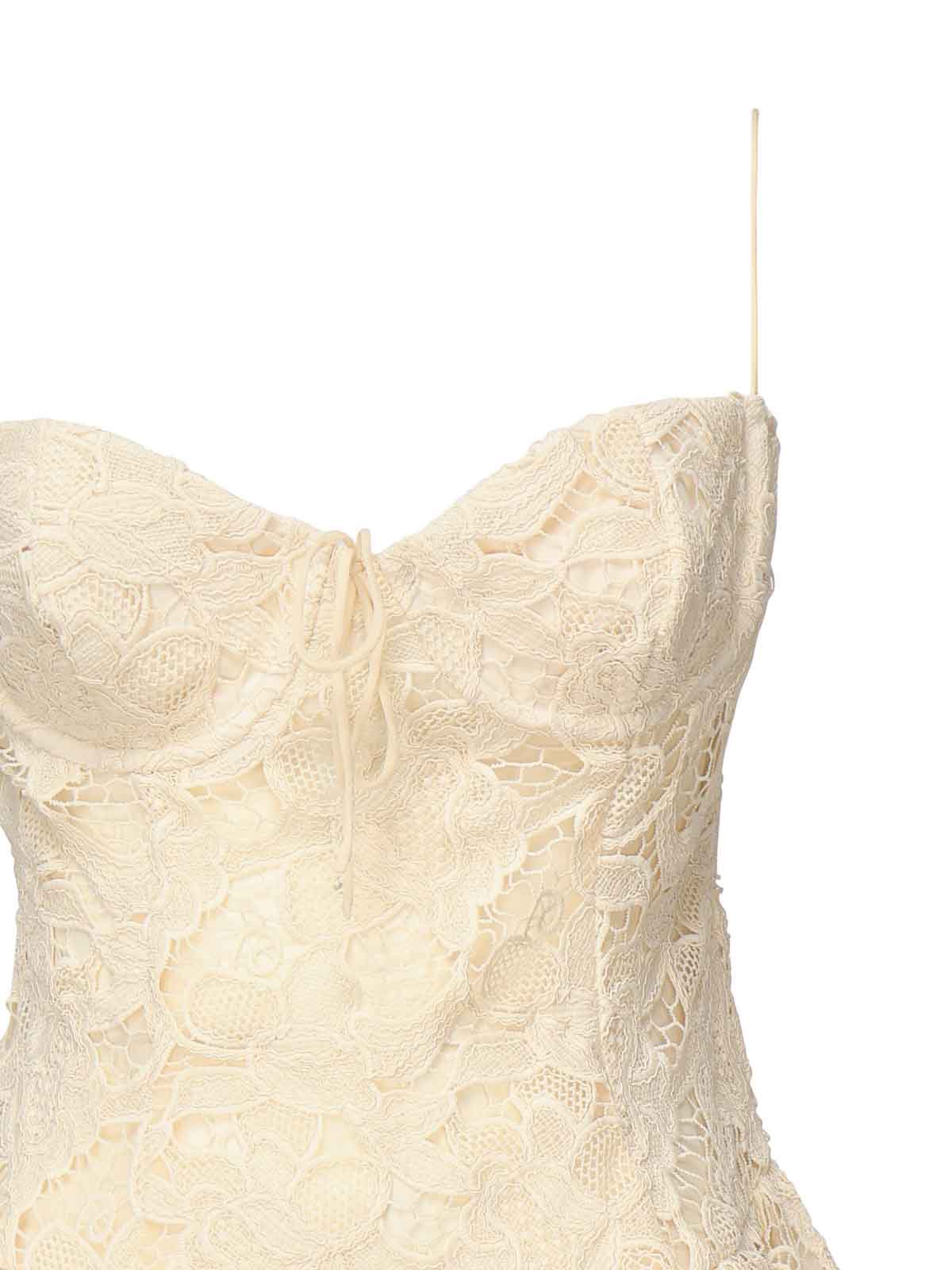 For Love & Lemons Coco Mini Dress In White