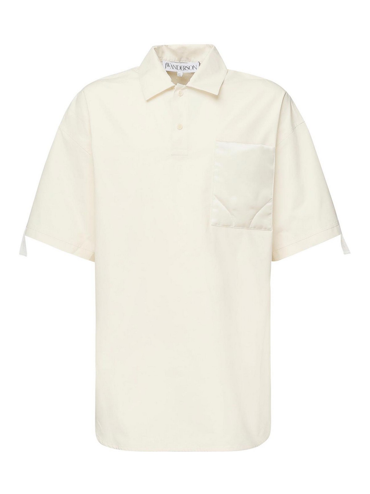 Jw Anderson Polo Shirt With Quilted Pocket In White