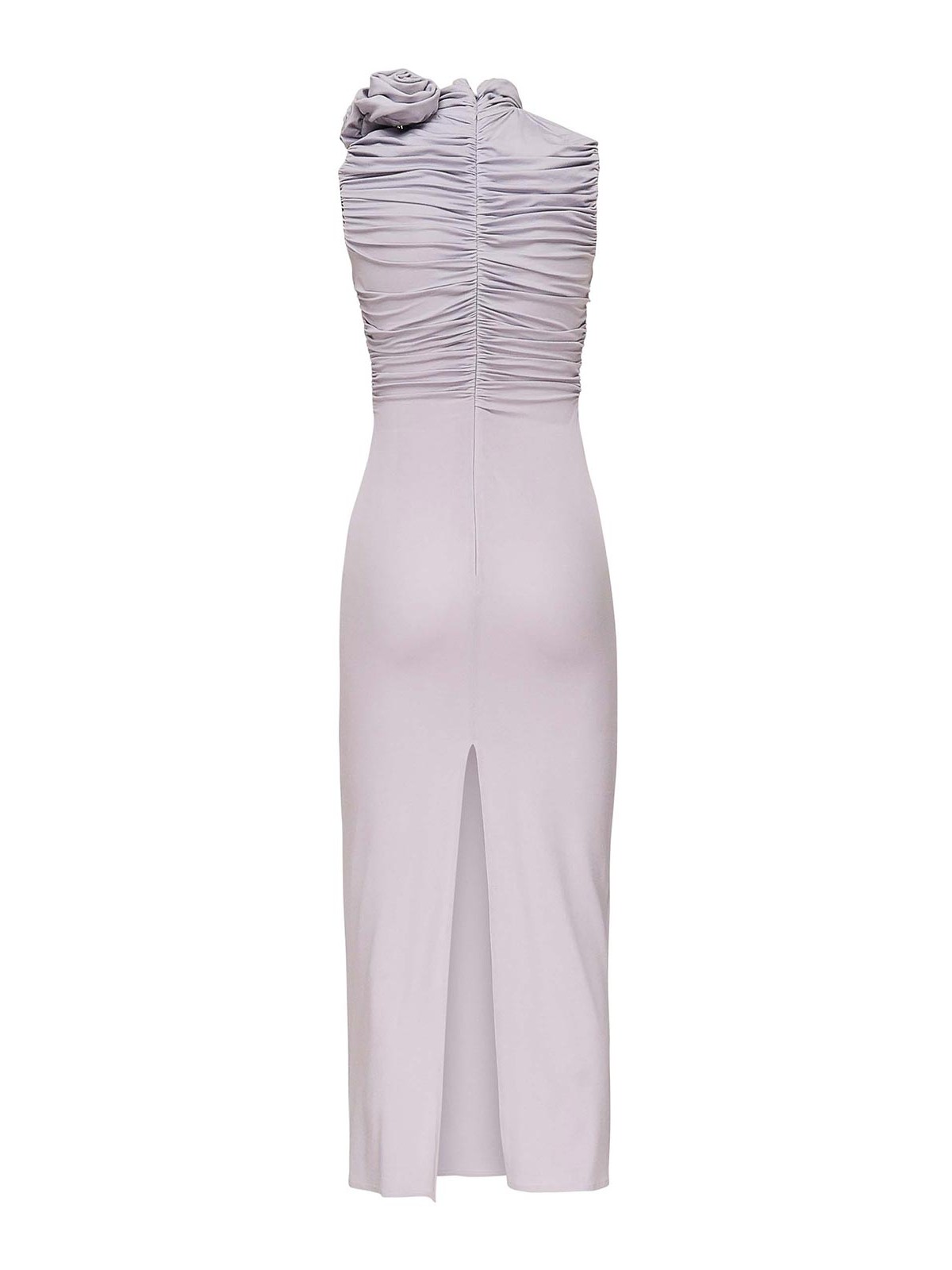 Magda Butrym Ruffled Midi Dress With Turtleneck In Purple