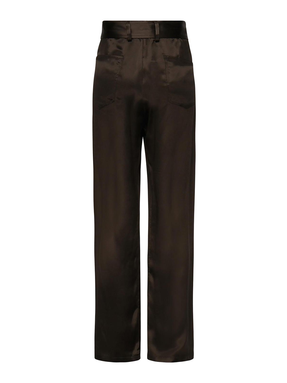Magda Butrym Cotton Trousers With Belt In Brown