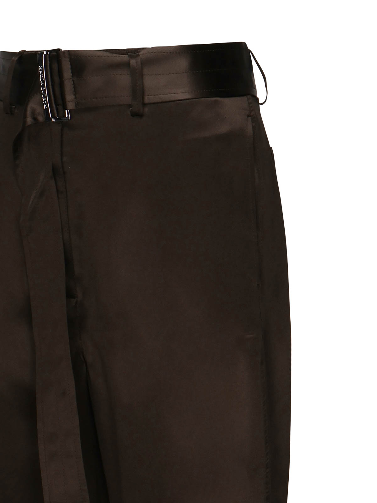 Magda Butrym Cotton Trousers With Belt In Brown