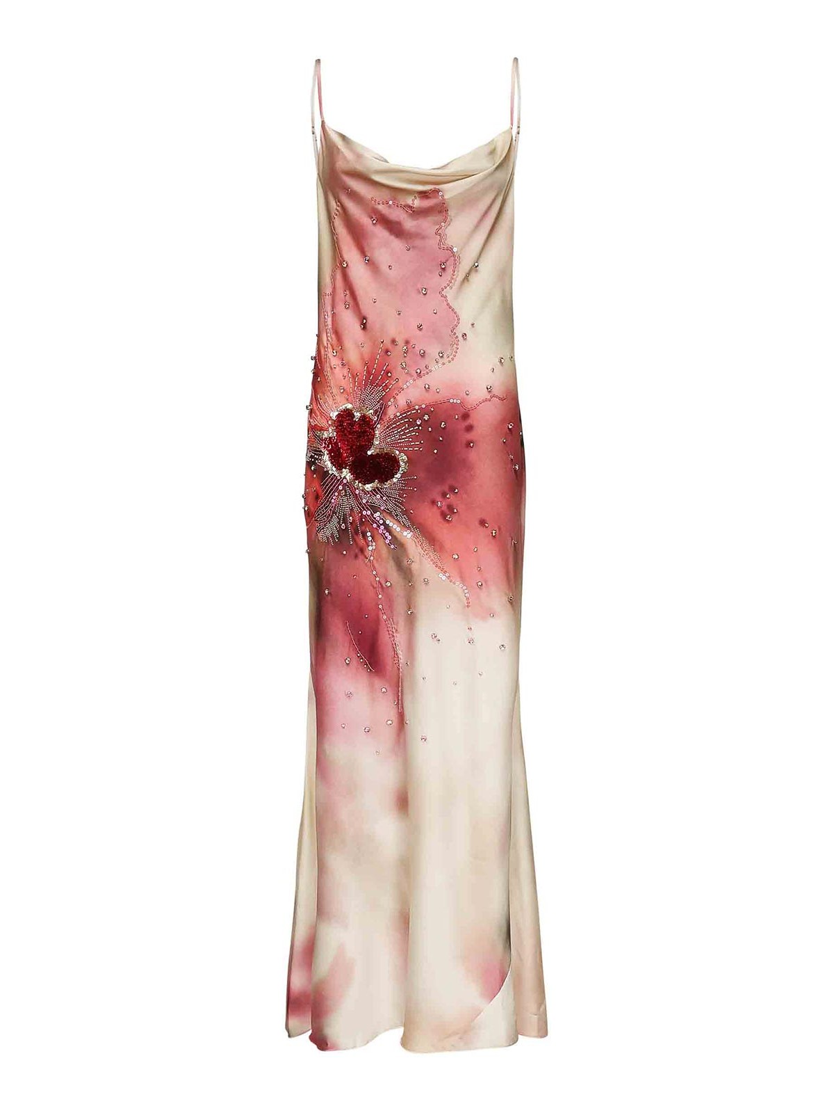 Marciano Long Dress  With Application In Silver